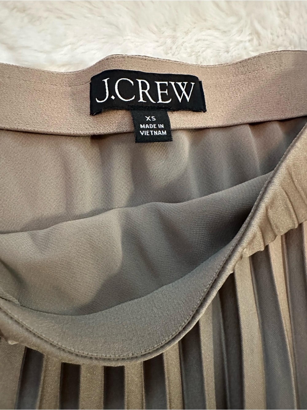 J.CREW Pleated Skirt in Light Gold ca